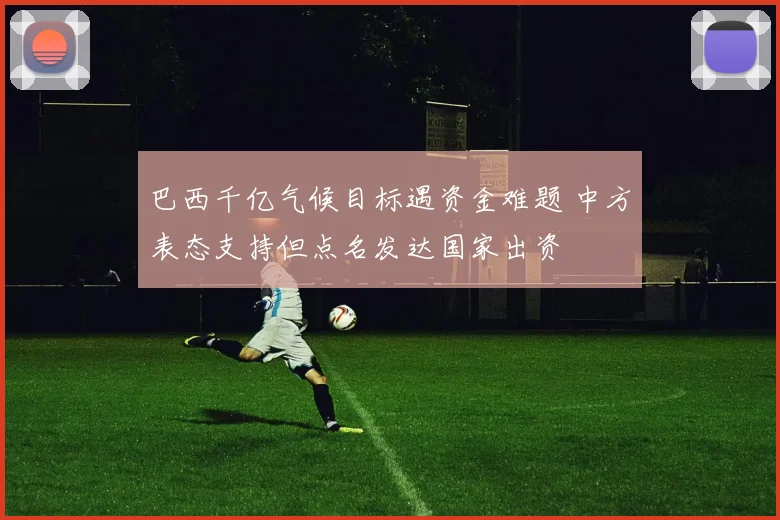 巴西千亿气候目标遇资金难题 中方表态支持但点名发达国家出资